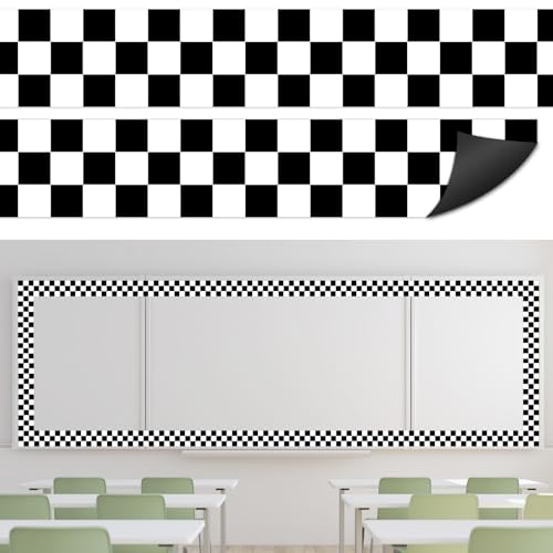 Whaline Magnetische Pinnwand-Bordüre, kariert, Schwarz-Weiß, kariert, Magnetstreifen, Bordüre für Büro, Klassenzimmer, Dekoration, 24 Stück Whaline Magnetische Pinnwand-Bordüre, kariert, Schwarz-Weiß, kariert, Magnetstreifen, Bordüre für Büro, Klassenzimmer, Dekoration, 24 Stück von Whaline