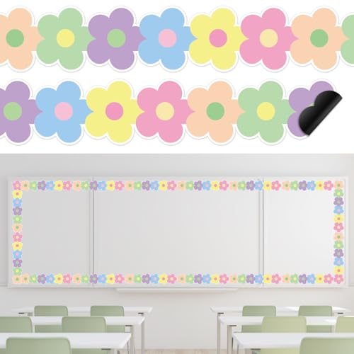 Whaline Magnetische Pinnwand-Bordüre in Pastellfarben, bunt, Blumenmuster, Magnetstreifen, Bordüre für Büro, Klassenzimmer, Dekoration, 24 Stück Whaline Magnetische Pinnwand-Bordüre in Pastellfarben, bunt, Blumenmuster, Magnetstreifen, Bordüre für Büro, Klassenzimmer, Dekoration, 24 Stück von Whaline