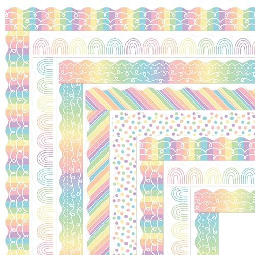Whaline Pinnwand-Bordüre, bunt, gepunktet, Regenbogenfarben, gestanzt, gewellt, für Schule, Klassenzimmer, Kreidetafel, Wand, Büro, Dekoration Whaline Pinnwand-Bordüre, bunt, gepunktet, Regenbogenfarben, gestanzt, gewellt, für Schule, Klassenzimmer, Kreidetafel, Wand, Büro, Dekoration von Whaline
