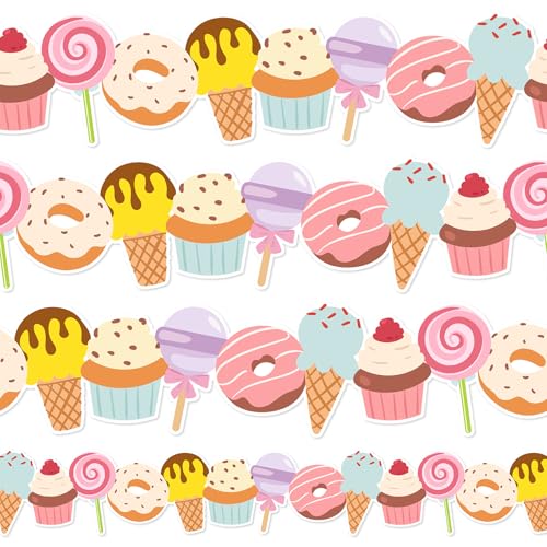 Whaline Pinnwand für Sommer-Desserts, 10 m, Pastellfarben, Eiscreme, Kuchen, Donut, gestanzt, gerollte Bordüre für Kreidetafel, Wanddekoration Whaline Pinnwand für Sommer-Desserts, 10 m, Pastellfarben, Eiscreme, Kuchen, Donut, gestanzt, gerollte Bordüre für Kreidetafel, Wanddekoration von Whaline