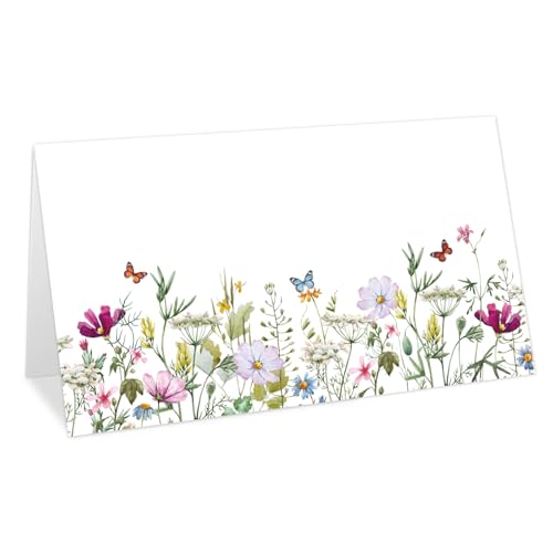 Whaline Platzkarten mit Wildblumen, 5,1 x 8,9 cm, Aquarell-, Blumen-, Schmetterlings-, Zeltkarten, Sitzkarten für Frühling, Hochzeit, Brautparty, Party, Tischdekoration, 100 Stück Whaline Platzkarten mit Wildblumen, 5,1 x 8,9 cm, Aquarell-, Blumen-, Schmetterlings-, Zeltkarten, Sitzkarten für Frühling, Hochzeit, Brautparty, Party, Tischdekoration, 100 Stück von Whaline