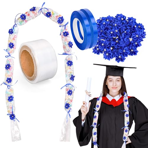 Whaline Süßigkeiten-Bastelset zum Schulabschluss, blauer Grad, inklusive 7,6 m Plastiktüten, 50 Stück Blumenstücke, 3 Rollen Bänder für Bastelarbeiten, Abschlussfeier, Party, Geschenkzubehör Whaline Süßigkeiten-Bastelset zum Schulabschluss, blauer Grad, inklusive 7,6 m Plastiktüten, 50 Stück Blumenstücke, 3 Rollen Bänder für Bastelarbeiten, Abschlussfeier, Party, Geschenkzubehör von Whaline
