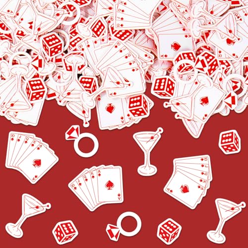 Whaline Tischkonfetti "Lucky in Love", Vegas, Junggesellinnenabschied, Konfetti, Cocktailring, Poker, Würfel, Tischdekoration, für Brautparty, Casino, Dekoration, 300 Stück Whaline Tischkonfetti "Lucky in Love", Vegas, Junggesellinnenabschied, Konfetti, Cocktailring, Poker, Würfel, Tischdekoration, für Brautparty, Casino, Dekoration, 300 Stück von Whaline