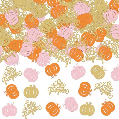 Whaline Tischkonfetti für Herbsternte, Erntedankfest, Geburtstag, Babyparty, Partyzubehör, Rosa, Orange, Gold, 300 Stück von Whaline