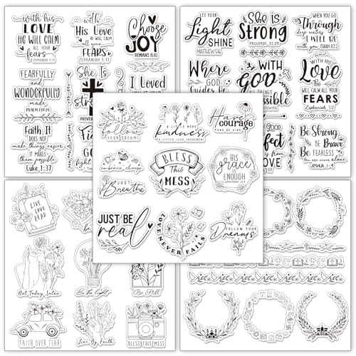 Whaline Transparente Stempel mit Bibelvers und Christlichem Jesus, Silikon, transparent, Grußworte, Bordüre, Stempelkarten für Bastelarbeiten, Kartenherstellung, Scrapbooking, Prägung, Album, Whaline Transparente Stempel mit Bibelvers und Christlichem Jesus, Silikon, transparent, Grußworte, Bordüre, Stempelkarten für Bastelarbeiten, Kartenherstellung, Scrapbooking, Prägung, Album, von Whaline