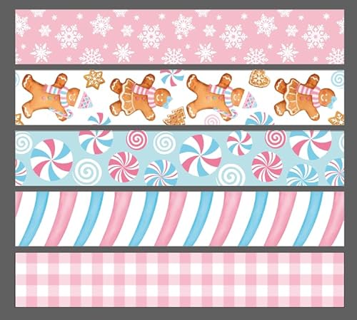 Whaline Weihnachtsbänder mit Drahtrand, 6,3 cm, 27,7 m, kariert, für Weihnachten, Süßigkeiten, Lebkuchenmann, Schneeflocke, Bastelband, rosa-blau, Stoffband für Schleife, Kranz, Urlaub, Party Whaline Weihnachtsbänder mit Drahtrand, 6,3 cm, 27,7 m, kariert, für Weihnachten, Süßigkeiten, Lebkuchenmann, Schneeflocke, Bastelband, rosa-blau, Stoffband für Schleife, Kranz, Urlaub, Party von Whaline
