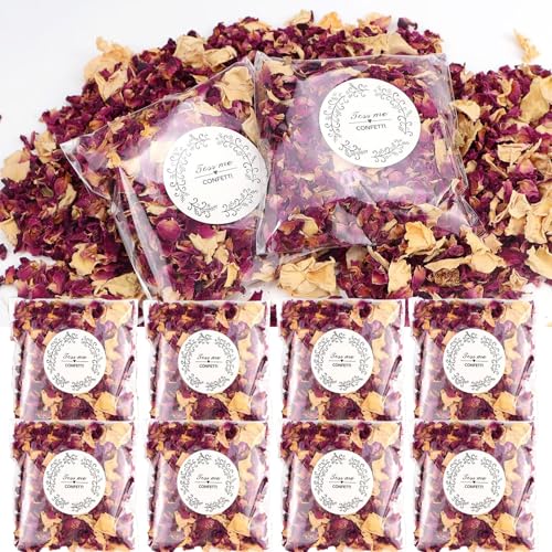 10 Stücke Konfetti Hochzeit, Getrocknete Blüten, Blütenblätter, Biologisch Abbaubares Konfetti, Hochzeit Werfen Blumenkonffetti, für Hochzeiten, Geburtstag Party, DIY Deko (A) von Whcctl