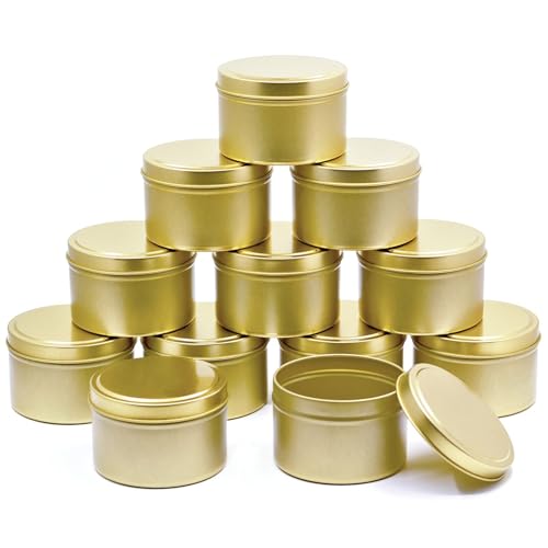 Whcctl 12 Stücke 65 * 45mm Kerzengläser Groß mit Deckel, Blechdose Rund, Dosen Leere Kerzengläser, für DIY-Kerzenherstellungszubehör, Kosmetik Salben, Gewürze, Pulver, Süßigkeiten (Gold Whcctl 12 Stücke 65 * 45mm Kerzengläser Groß mit Deckel, Blechdose Rund, Dosen Leere Kerzengläser, für DIY-Kerzenherstellungszubehör, Kosmetik Salben, Gewürze, Pulver, Süßigkeiten (Gold von Whcctl