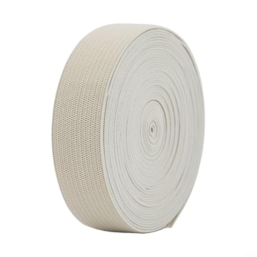 5 m lange elastische Bänder zum Nähen von Kleidungsstücken Gummibänder für Hosen und Bastelarbeiten (Beige) von WheatThrive