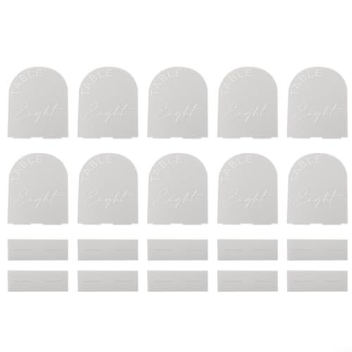 Elegant Arch Acryl Tischnummern-Set 10 verspiegelte Schilder mit Ständer für Hochzeitsdekoration (transparent L) von WheatThrive