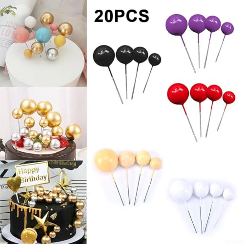 Goldene Deko-Kugeln für einzigartige Cupcake-Designs auf Geburtstagspartys, Violett, 20 Stück von WheatThrive
