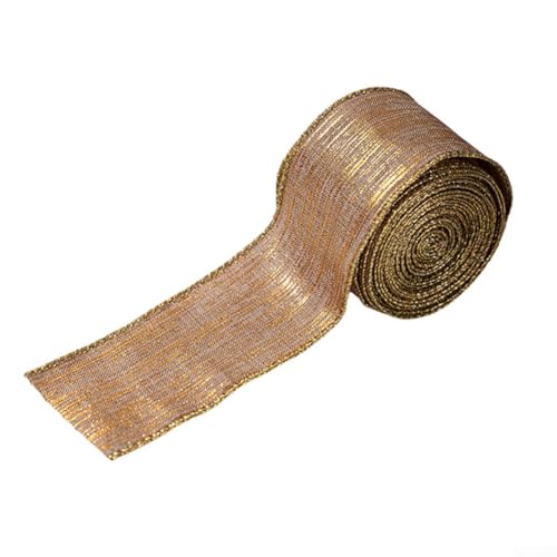 Weihnachtskranzband, Leinen und Draht, Winterurlaub, Satinband für Hochzeit, Weihnachtsdekoration, 4 x 50 cm (B) von WheatThrive