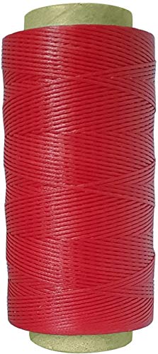150D 0,8 mm flaches gewachstes Garn 260 m Nähgarn für Leder, Nähen, Handwerk, gewachste Schnur (rot) von WheateFull