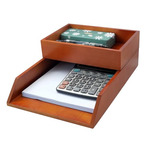 Whemyreat 2er-Set StöCkige Ablagekorb Aus Holz,Briefablage A4 Stapelbar,Dokumentenablage,33x24x6cm Schreibtischablage FüR A4 Papier,Schreibtisch Organizer,Holz,FüR BüRo Schule Zuhause,Braun Whemyreat 2er-Set StöCkige Ablagekorb Aus Holz,Briefablage A4 Stapelbar,Dokumentenablage,33x24x6cm Schreibtischablage FüR A4 Papier,Schreibtisch Organizer,Holz,FüR BüRo Schule Zuhause,Braun von Whemyreat