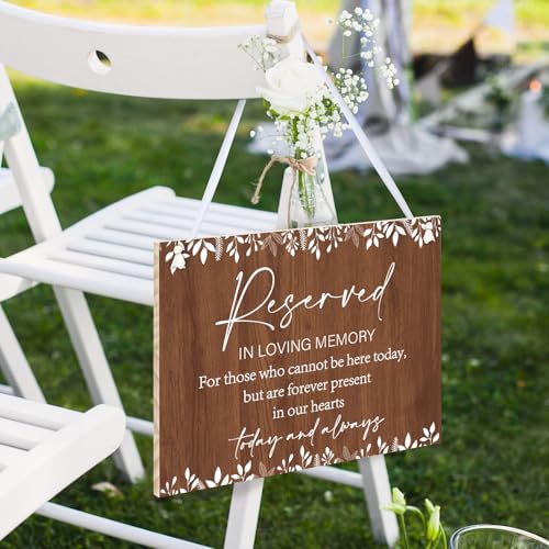 Whemyreat Rustikales Hochzeitsschild mit Schleife, Gedenkdekor-Schild, Hochzeitsschild mit Aufschrift "Loving Memory of Love ones Parents Celebrating Ceremony Memories Seat" (24 x 19 x 0,7 cm) Whemyreat Rustikales Hochzeitsschild mit Schleife, Gedenkdekor-Schild, Hochzeitsschild mit Aufschrift "Loving Memory of Love ones Parents Celebrating Ceremony Memories Seat" (24 x 19 x 0,7 cm) von Whemyreat