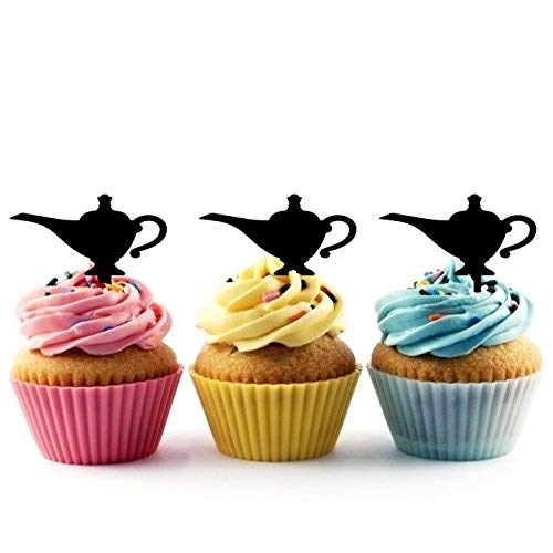 Aladdin's Lamp Arabian Genie Öllampe Silhouette Acryl Cupcake Toppers 12 Stück von Whimsical Practicality