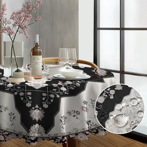 Rund Tischdecke Abwaschbar 150cm Vintage Florals Stil Tischdecken Schmutzabweisende Abwischbare Tischdecke Geeignet für Draußen Esszimmer, Küche, Garten, Party, Hochzeiten oder Haushalt Rund Tischdecke Abwaschbar 150cm Vintage Florals Stil Tischdecken Schmutzabweisende Abwischbare Tischdecke Geeignet für Draußen Esszimmer, Küche, Garten, Party, Hochzeiten oder Haushalt von Whimsio