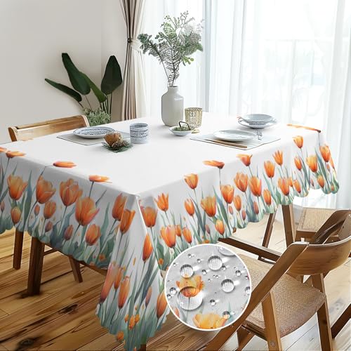 Tischdecke Rechteckig Abwaschbar, Tischtuch Outdoor Wasserdicht Gartentischdecke, Abwischbare Fleckschutz Pflegeleicht Tulpe Tischdecken für Wohnzimmer, Garten, Hochzeiten oder Haushalt 110x140cm Tischdecke Rechteckig Abwaschbar, Tischtuch Outdoor Wasserdicht Gartentischdecke, Abwischbare Fleckschutz Pflegeleicht Tulpe Tischdecken für Wohnzimmer, Garten, Hochzeiten oder Haushalt 110x140cm von Whimsio