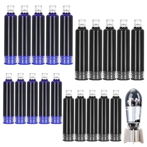 Protective Method Füllfederhalter, Druckfeder: 0,38 Mm, Blau-schwarze Tinte, Transparenter Schaft, Inklusive 5 Nachfüllbaren Tintenpatronen, Mittlere Feder, Glatt, Auslaufsicher (MIX ×20,Blau) von Whimsyard