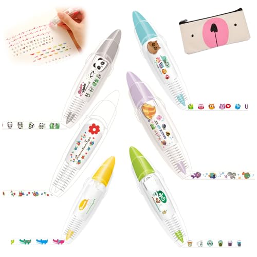Whimsyard Deko-Stifte Für Kinder, Unendliche Deko-Stifte, Unendliche Deko-Stifte Für Kinder-Scrapbooking, Niedliche DIY-Tiere-Deko-Stifte Zum Drücken Für Kinder (6 Stück A) von Whimsyard