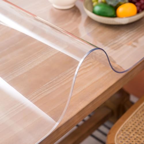 Whirltique Transparente Tischabdeckung, 111,8 x 305,6 cm, Tischschutz für Esstisch, 1,5 mm dick, transparente Kunststoff-Tischabdeckung, Tischunterlage für Küche, Schreibtischunterlage für den Whirltique Transparente Tischabdeckung, 111,8 x 305,6 cm, Tischschutz für Esstisch, 1,5 mm dick, transparente Kunststoff-Tischabdeckung, Tischunterlage für Küche, Schreibtischunterlage für den von Whirltique