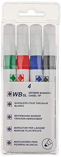 Whitebox wx26038 verschiedene Meißel Whiteboard Marker, 4 Stück von White Box
