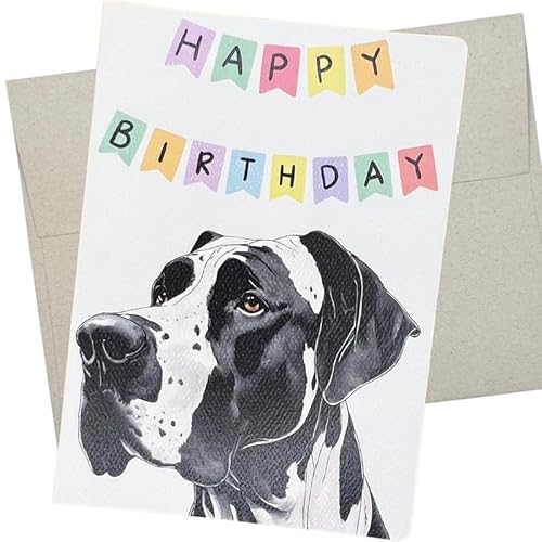 458 Geburtstagskarte, Hunde-Geburtstagskarte (1 Premium-Klappkarte, innen blanko, 12,7 x 17,8 cm), niedliche Geburtstagskarte von Hund für Männer und Frauen von Whitman and Daughter