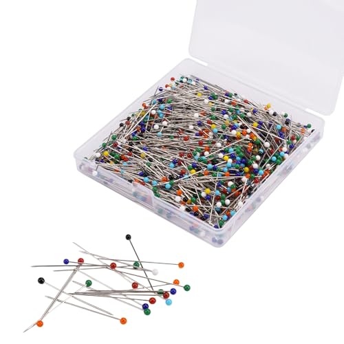 1000 Stück Stecknadeln Mit Kopf, Bunte Stecknadeln, Rostschutz Edelstahl Sewing Pins, Hitzebeständig Runde Glaskopfnadeln für Basteln Quilten Nähen, Handwerk, Jewelry Komponenten Dekoration (38 Mm) 1000 Stück Stecknadeln Mit Kopf, Bunte Stecknadeln, Rostschutz Edelstahl Sewing Pins, Hitzebeständig Runde Glaskopfnadeln für Basteln Quilten Nähen, Handwerk, Jewelry Komponenten Dekoration (38 Mm) von WhizNook
