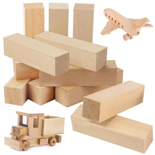 12 Stück Holzklotz Lindenholz, Natürlich Holzblock Massiv Set, Holzblöcke Zum Basteln 10 X 2,5 X 2,5 Cm, Lindenholz-Schnitzblöcke Für Kinder, Bastelholz Klötzchen, Für Diy Hand Schnitzerei 12 Stück Holzklotz Lindenholz, Natürlich Holzblock Massiv Set, Holzblöcke Zum Basteln 10 X 2,5 X 2,5 Cm, Lindenholz-Schnitzblöcke Für Kinder, Bastelholz Klötzchen, Für Diy Hand Schnitzerei von WhizNook