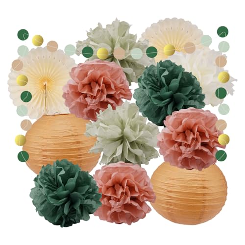 13 Stück Seidenpapier Pompons Papierlaternen Und Hängende Papier Girlande, Pompons Deko, Waldgrün Gartenparty Deko, Wiederverwendbare Geburtstagsdeko Für Hochzeit, Babyparty, Abschlussball, Geburtstag 13 Stück Seidenpapier Pompons Papierlaternen Und Hängende Papier Girlande, Pompons Deko, Waldgrün Gartenparty Deko, Wiederverwendbare Geburtstagsdeko Für Hochzeit, Babyparty, Abschlussball, Geburtstag von WhizNook
