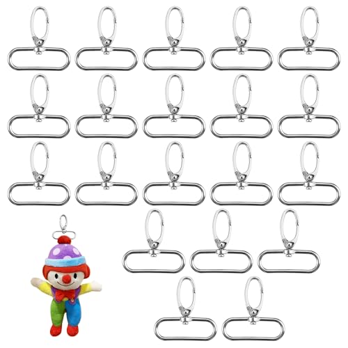 20 Stück Schlüsselanhänger D-Ringen, 38 mm Wirbelverschlüsse Lanyard Karabinerhaken, 360° Drehbare Karabinerhaken, Karabinerhaken mit Drehgelenk, für Taschen, Schlüsselbänder, DIY Nähen Zubehör 20 Stück Schlüsselanhänger D-Ringen, 38 mm Wirbelverschlüsse Lanyard Karabinerhaken, 360° Drehbare Karabinerhaken, Karabinerhaken mit Drehgelenk, für Taschen, Schlüsselbänder, DIY Nähen Zubehör von WhizNook