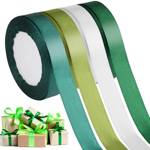 4 Rollen Geschenkband Satin 20mm x 88m Schleifenband Grün, 4 Farben Polyester Seidenband Geschenk Dekoband, Schleifenband zum Verpacken für Geschenk Weihnachten Basteln Geburtstag Hochzeit Deko 4 Rollen Geschenkband Satin 20mm x 88m Schleifenband Grün, 4 Farben Polyester Seidenband Geschenk Dekoband, Schleifenband zum Verpacken für Geschenk Weihnachten Basteln Geburtstag Hochzeit Deko von WhizNook