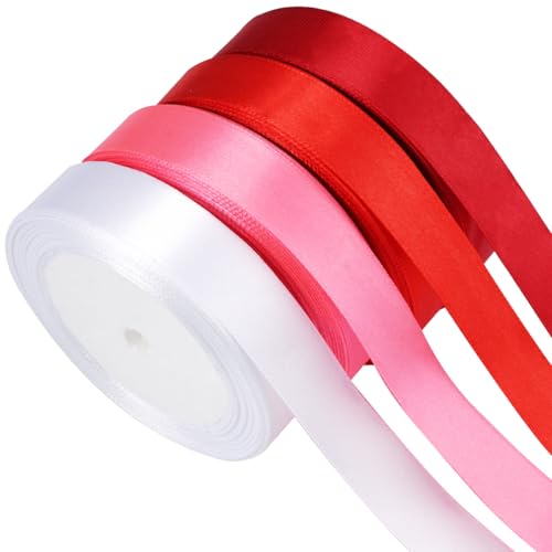4 Rollen Geschenk Band Set, Geschenkband Satin Geschenkband Weihnachten Rot 88m x 20mm Gift Ribbon Geschenke Band Satinband Stoffband für Weihnachten Geschenk Hochzeit Geburtstag Party 4 Rollen Geschenk Band Set, Geschenkband Satin Geschenkband Weihnachten Rot 88m x 20mm Gift Ribbon Geschenke Band Satinband Stoffband für Weihnachten Geschenk Hochzeit Geburtstag Party von WhizNook