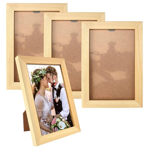 4 Stück Holz Bilderrahmen 10X15 Cm, Holzfarbe Bilderrahmen Klein Zum Aufhängen Und Aufstellen, Umweltfreundlich Mdf Rahmen Mit Verstärkte Schrapnellrückwand Aus Metall für Fotos Und Kunstwerke 4 Stück Holz Bilderrahmen 10X15 Cm, Holzfarbe Bilderrahmen Klein Zum Aufhängen Und Aufstellen, Umweltfreundlich Mdf Rahmen Mit Verstärkte Schrapnellrückwand Aus Metall für Fotos Und Kunstwerke von WhizNook