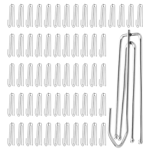 60 Stück Gardinenhaken Edelstahl mit 4 Zinken, Vorhanghaken Metall Gardinenhaken, Vorhanghaken für Schienen Metall, Curtain Pleater Hooks für Fenstervorhänge Türvorhänge und Duschvorhänge 60 Stück Gardinenhaken Edelstahl mit 4 Zinken, Vorhanghaken Metall Gardinenhaken, Vorhanghaken für Schienen Metall, Curtain Pleater Hooks für Fenstervorhänge Türvorhänge und Duschvorhänge von WhizNook