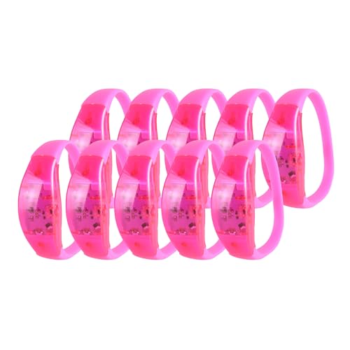 10 x LED-Leuchtarmbänder aus Silikon, verstellbar, leuchtend, Zubehör für Geburtstagsfeiern und Konzerte, Geburtstagsparty-Armbänder von Whltzf