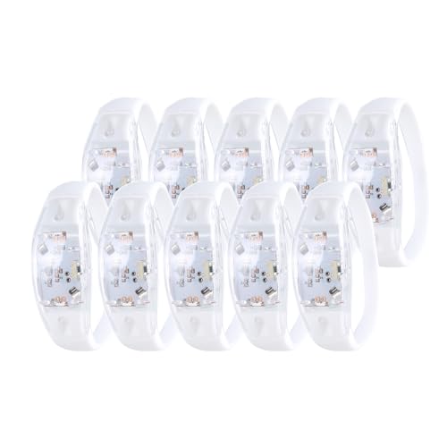 10 x LED-Leuchtarmbänder aus Silikon, verstellbar, leuchtend, Zubehör für Geburtstagsfeiern und Konzerte, Geburtstagsparty-Armbänder von Whltzf