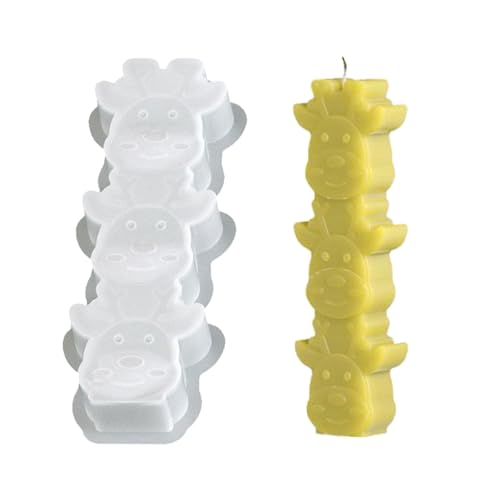 3 In 1 Weihnachtskerze Form Set Santa Rentier Angel Gingerbreads Mann Silikon Backwerkzeug Für Festliche Dekore von Whltzf