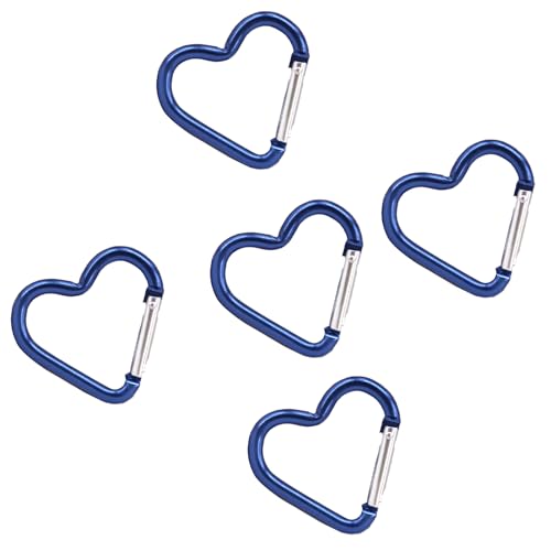 5 x herzförmige Federverschlüsse aus Aluminiumlegierungen, Feder-Schnapphaken, Schlüsselanhänger, Metall-Karabiner, Schlüsselanhänger, Schnallen, Hardware, Tasche, Clip, Haken, Schnallen von Whltzf