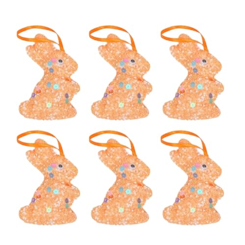 6 x Oster-Schaumstoff-Pailletten, Hasen-Ornament für Heimdekoration, Kaninchen, hängende Anhänger für drinnen und draußen, Partyzubehör, funkelnde Behänge 6 x Oster-Schaumstoff-Pailletten, Hasen-Ornament für Heimdekoration, Kaninchen, hängende Anhänger für drinnen und draußen, Partyzubehör, funkelnde Behänge von Whltzf