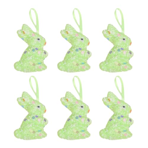6 x Oster-Schaumstoff-Pailletten, Hasen-Ornament für Heimdekoration, Kaninchen, hängende Anhänger für drinnen und draußen, Partyzubehör, funkelnde Behänge 6 x Oster-Schaumstoff-Pailletten, Hasen-Ornament für Heimdekoration, Kaninchen, hängende Anhänger für drinnen und draußen, Partyzubehör, funkelnde Behänge von Whltzf