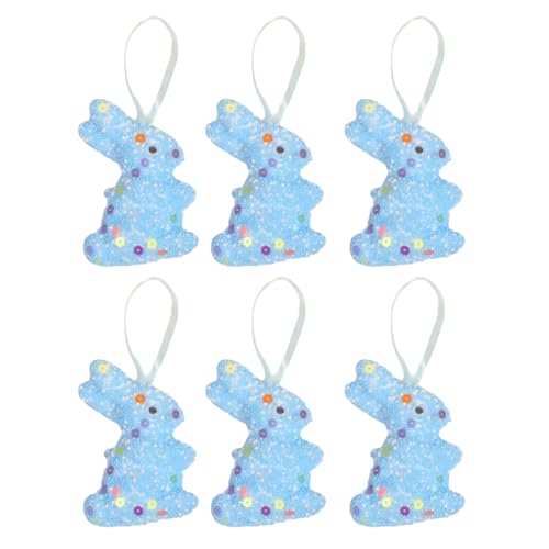 6 x Oster-Schaumstoff-Pailletten, Hasen-Ornament für Heimdekoration, Kaninchen, hängende Anhänger für drinnen und draußen, Partyzubehör, funkelnde Behänge 6 x Oster-Schaumstoff-Pailletten, Hasen-Ornament für Heimdekoration, Kaninchen, hängende Anhänger für drinnen und draußen, Partyzubehör, funkelnde Behänge von Whltzf
