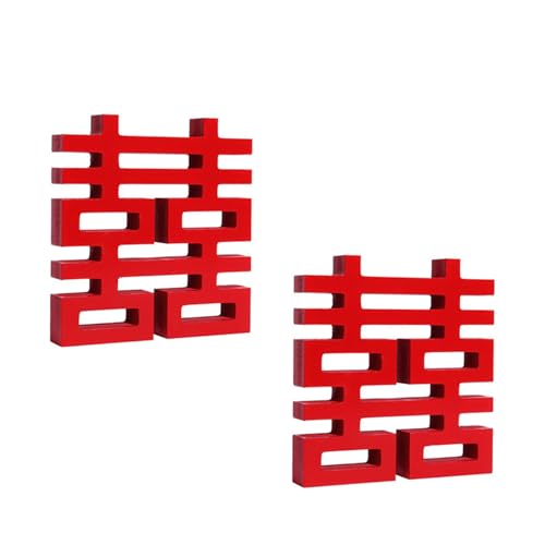 Benutzerfreundliche chinesische Hochzeits-Holzschnitzereien, glatte Oberflächen, traditionelle symbolische Häuser, Festival, Ornament, benutzerfreundliche Holz-Party-Dekorationen, 2 Stück von Whltzf