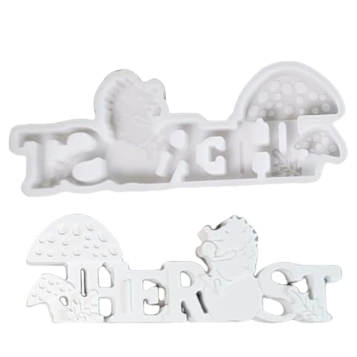 Buchstaben mit Igeln, Pilz, Silikonformen, Ornament-Formen, Herbst, Epoxidharz, Gips, Buchstaben, Silikon, Herbstpflaster, handgefertigtes Gießen von Whltzf
