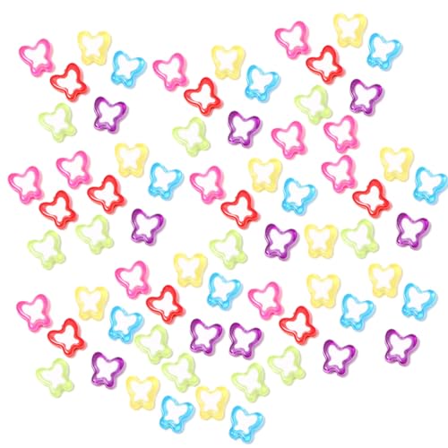 Bunte Acrylperlen in Herz-, Blumen- und Schmetterlingsform, für Armbänder, Halsketten, Schlüsselanhänger, Schmuckherstellung, 100 Stück Bunte Acrylperlen in Herz-, Blumen- und Schmetterlingsform, für Armbänder, Halsketten, Schlüsselanhänger, Schmuckherstellung, 100 Stück von Whltzf
