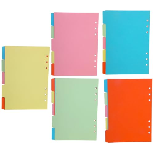 Bunte Trennblätter mit 6 Löchern, stabiles ABS, für Notizbücher, Tagebücher, tägliche Organisation, bunte Ordner-Trennwände Bunte Trennblätter mit 6 Löchern, stabiles ABS, für Notizbücher, Tagebücher, tägliche Organisation, bunte Ordner-Trennwände von Whltzf