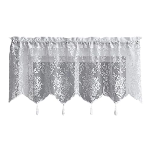 Dekorativer Spitzenvorhang, kurze Quasten, Fransen, halbtransparent, Designs für Schlafzimmer, Fenster, Wohnheim, Dekoration, eleganter Vorhang Dekorativer Spitzenvorhang, kurze Quasten, Fransen, halbtransparent, Designs für Schlafzimmer, Fenster, Wohnheim, Dekoration, eleganter Vorhang von Whltzf