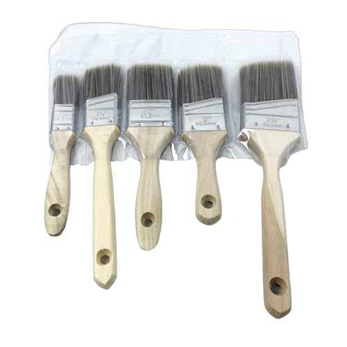 Flacher und abgewinkelter Pinsel, Wandverkleidung, Fleckenpinsel-Set für Wand- und Möbelmalerei, 5 Stück, verschiedene Größen, Holzbeizenpinsel Flacher und abgewinkelter Pinsel, Wandverkleidung, Fleckenpinsel-Set für Wand- und Möbelmalerei, 5 Stück, verschiedene Größen, Holzbeizenpinsel von Whltzf