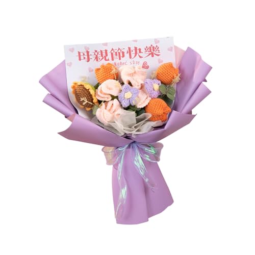 Häkelblumensträuße für Weihnachten, Muttertag, künstliche Nelken, Blumen mit Lichterkette und Tasche, Häkelblumen Häkelblumensträuße für Weihnachten, Muttertag, künstliche Nelken, Blumen mit Lichterkette und Tasche, Häkelblumen von Whltzf