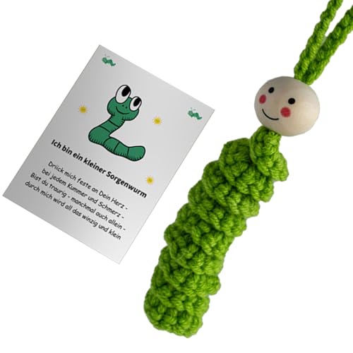 Häkelkarte aus Baumwolle, Spielzeug, Geschenkkarte, sensorischer Komfort, gehäkelte Raupen, Karte für Freigabe und positive Gedanken, einzigartig Thinki Of You Häkelkarte aus Baumwolle, Spielzeug, Geschenkkarte, sensorischer Komfort, gehäkelte Raupen, Karte für Freigabe und positive Gedanken, einzigartig Thinki Of You von Whltzf